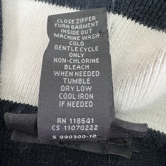 Lane Bryant Black White Striped Asymmetrical Zip Sweater Womens Plus Size 18 20 - Picture 9 of 13